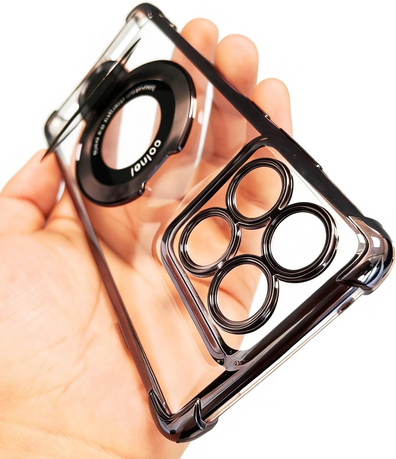 Case Compatible with Motorola Moto Edge 2025, Clear TPU Protective with Ring Stand, Shockproof, Glossy Finish (Black, Moto Edge 2025) image 2