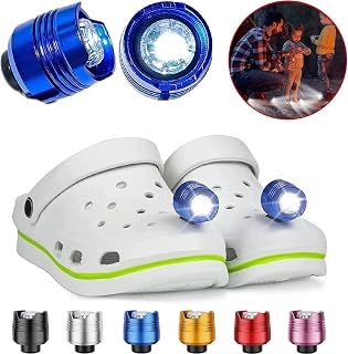 Headlights for Croc 2pcs, Flashlights Attachment for Croc, Light Up Charms Accessories for Kids Adults Men Women, Clip on Clog Headlights for Crock Shoe, IPX5 Waterproof for Walking Camping Hiking Fishing Cycling