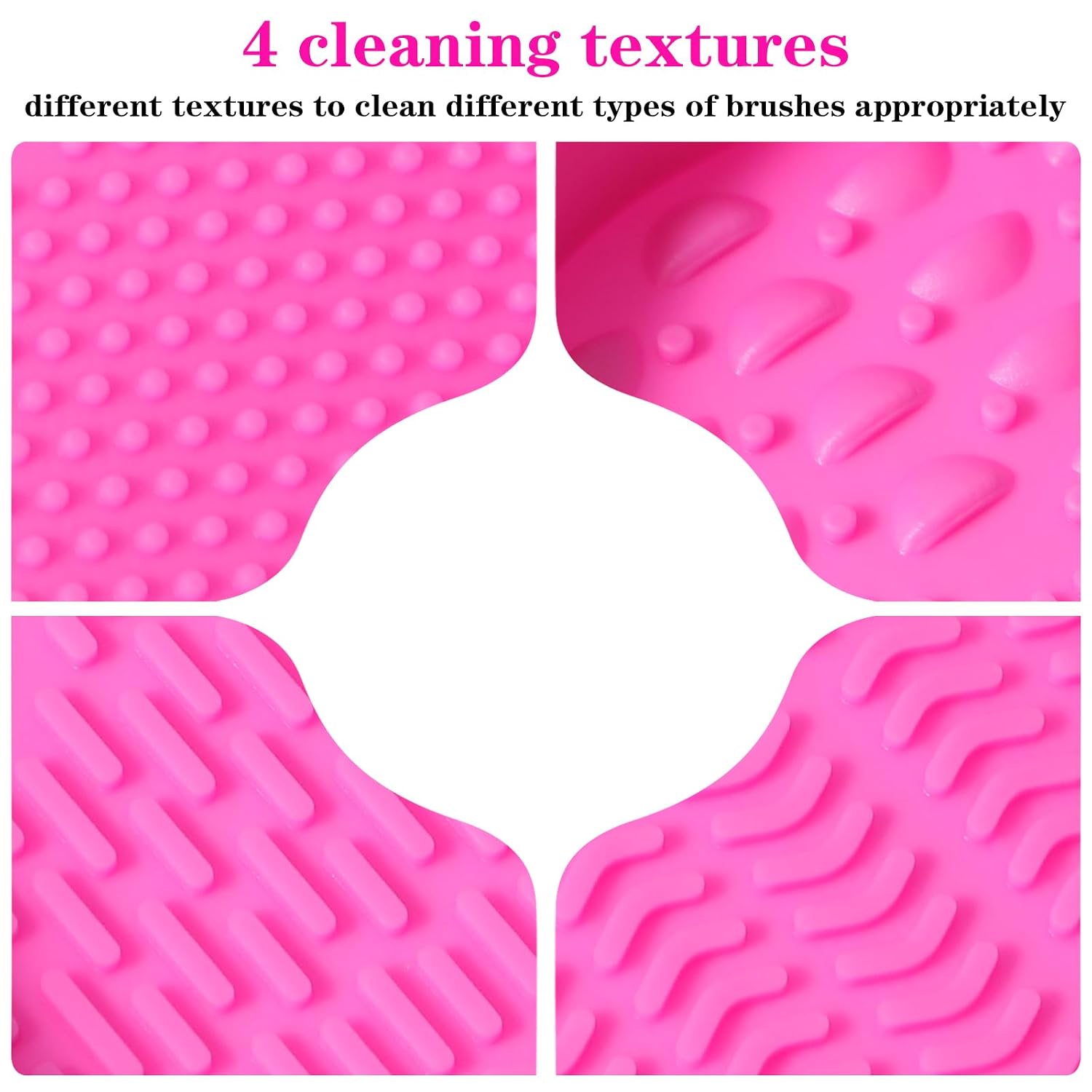 2 Pcs Brush Cleaning Mat, Silicone Makeup Brush Cleaning Pad, Brushes Cleaner Mat Multi-Texture Design for Cosmetic Tool Maintenance