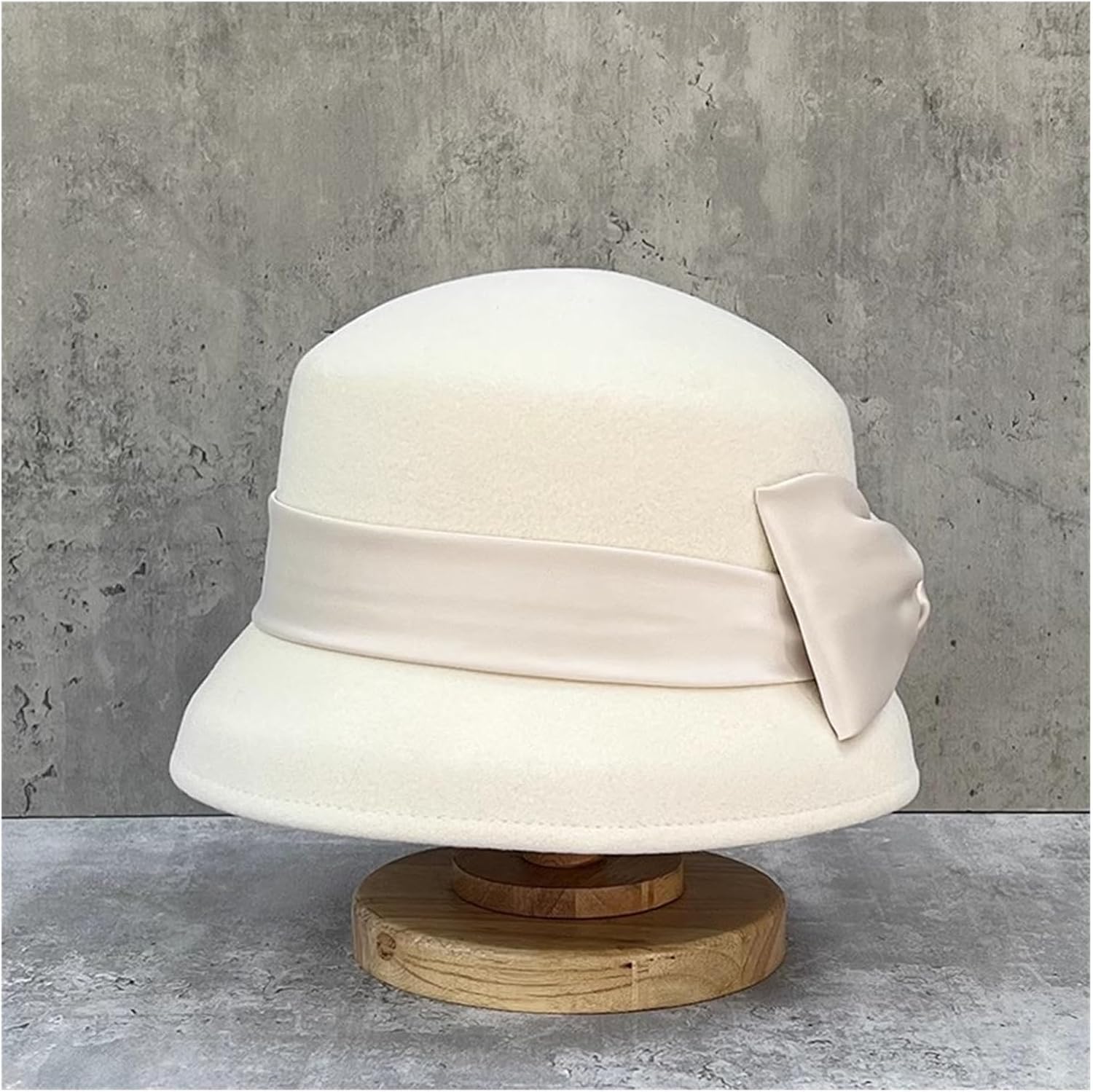 WOLEN 女性用ウールシルクハット秋冬ヴィンテージフィッシャーマンハット秋冬スモールリムベル型盆地帽子 (Color : A, S