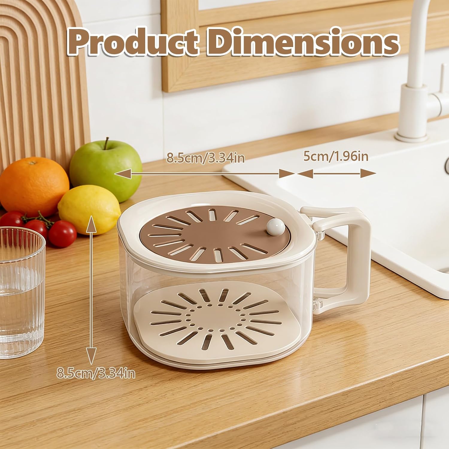 2PCS Fruit Washer with Strainer - Draining and Preservation Basket