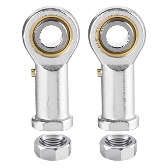 2Pcs PHSB8 Rod End Bearing 1/2 Inch Bore Pre-Lubricated 1/2-20 Female Thread Left Hand Heim Joint with Jam Nuts
