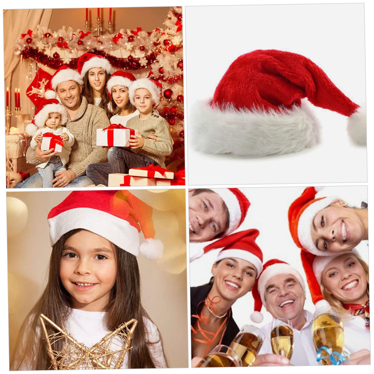 PRETYZOOM 12 Piezas Gorro Navideño De Papá Noel Sombreros De Navidad Sombrero De Invierno De Navidad Sombrero De Traje De Santa Adorno De Árbol De Navidad Sombreros De Papá Noel Felpa