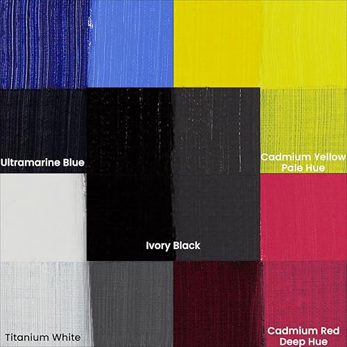 Miniatura 4 de Soho Urban Artist Juego básico de pintura al óleo de tubos de 5 a 1.7 fl oz, aceites de triple fresado con linaza refinada, aplicación suave,