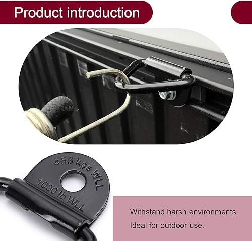 Miniatura 6 de 4 piezas de repuesto de anclaje de amarre con anillo en V para automóvil, accesorios de anclaje de amarre resistentes de 2.3 x 2.2 pulgadas,
