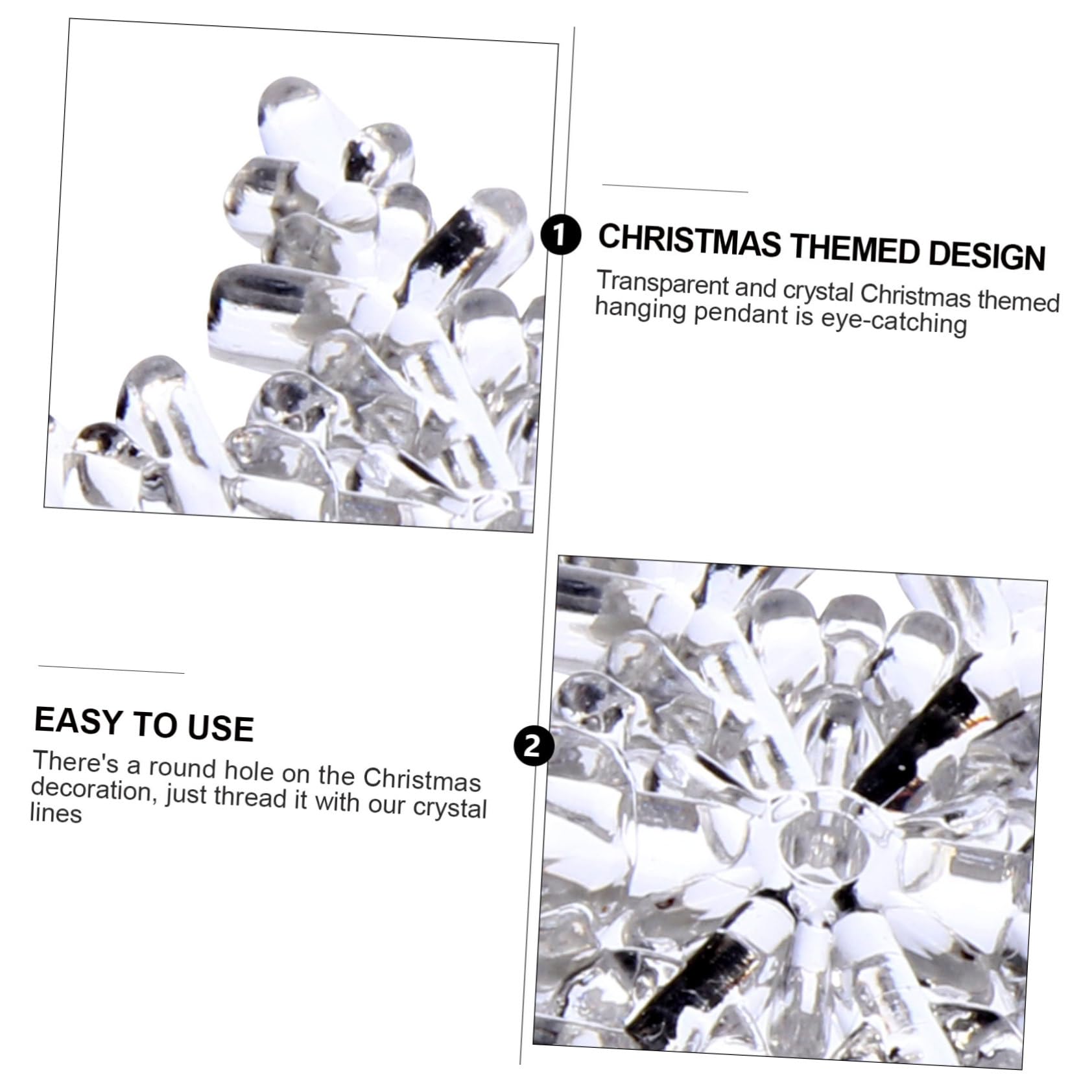IMIKEYA 2St Weihnachtsacryl weihnachtsdeko winterdeko weihnchtsdeko Christbaumschmuck hängende transparente Schneeflocken aus Acryl Eiszapfen hängen Acryl-Kristallornamente