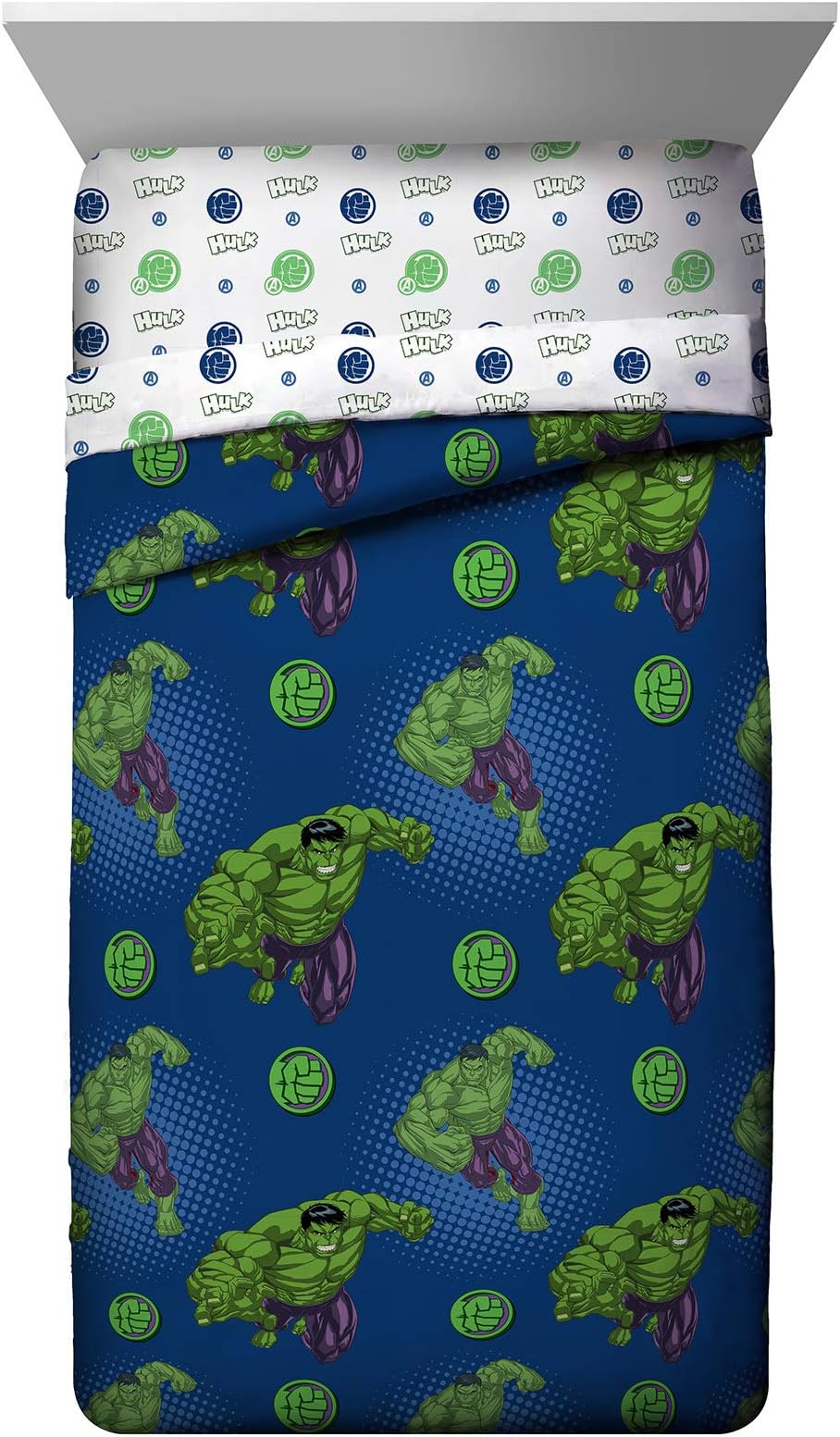 Marvel Avengers Assemble Hulk Out Full Comforter - Super Soft Kids Bedding - Fade Resistant Microfiber (Official Marvel Product)