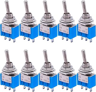 Coolive 12Pcs Spdt Mini Toggle Switch 3-Pin 2 Position On/On Miniature 6A 125V Ac Mts-102