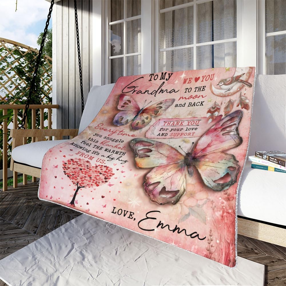 Custom Blanket Grandma, Grandma Personalized Blanket, Grandma Blankets From Grandchildren, Blanket For Grandma Gifts, Grandma Christmas Blanket, Best Grandma Ever Blanket, To My Grandma Blanket 4