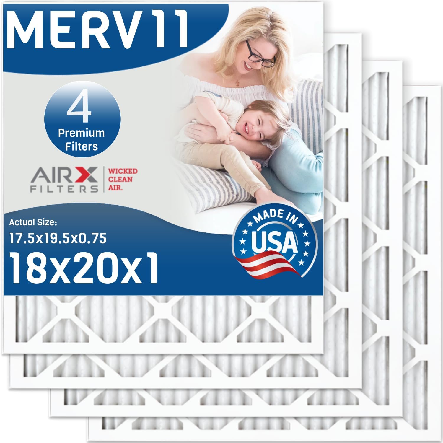 AIRX FILTERS WICKED CLEAN AIR. 18x20x1 Air Filter MERV 11 Electrostatic