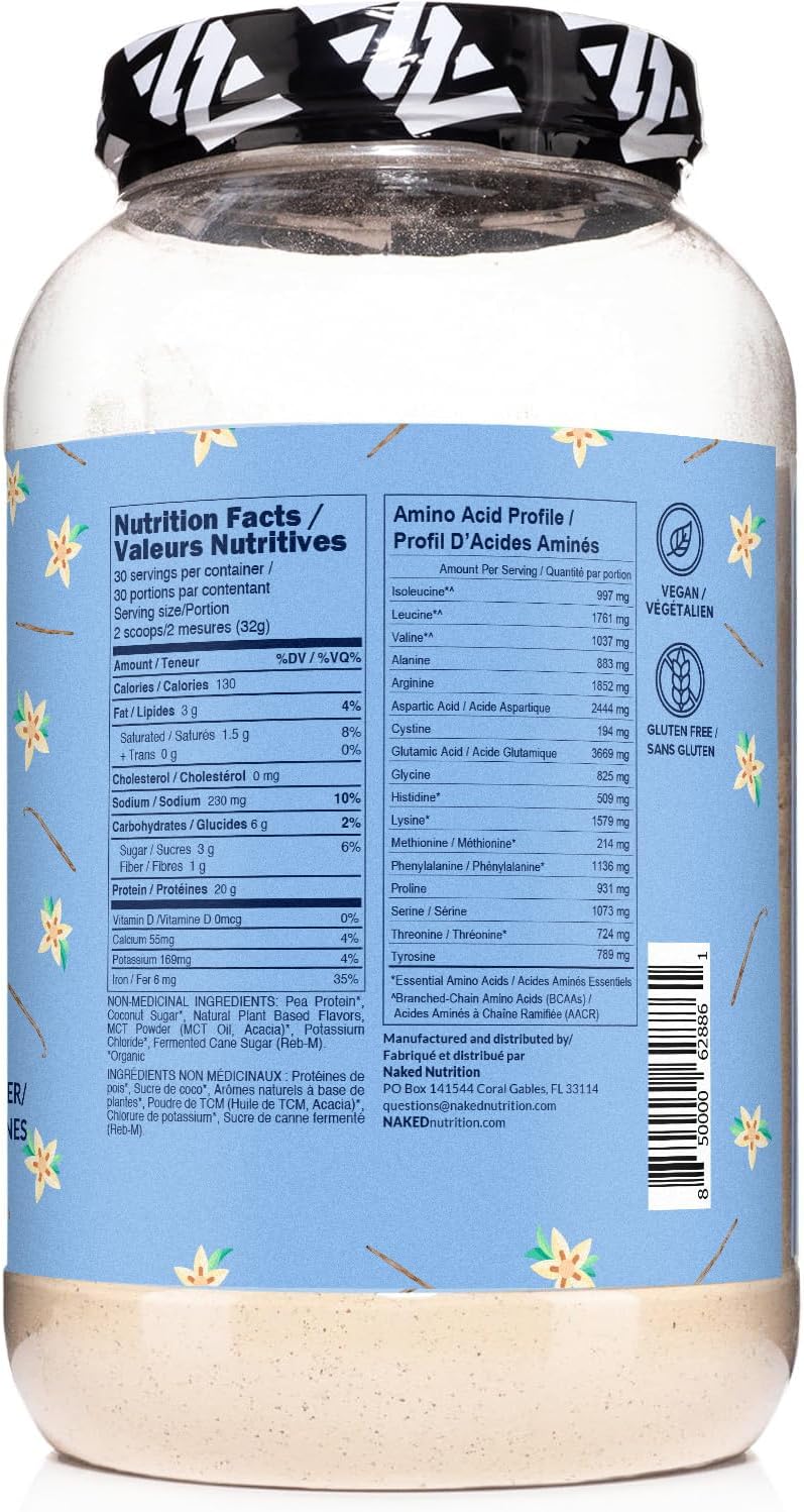 NAKED Shake - Vanilla Protein Powder - Plant Based Protein Shake with Mct Oil, Gluten-Free, Soy-Free, No Gmos Or Artificial Sweeteners - 30 Servings - Image 9