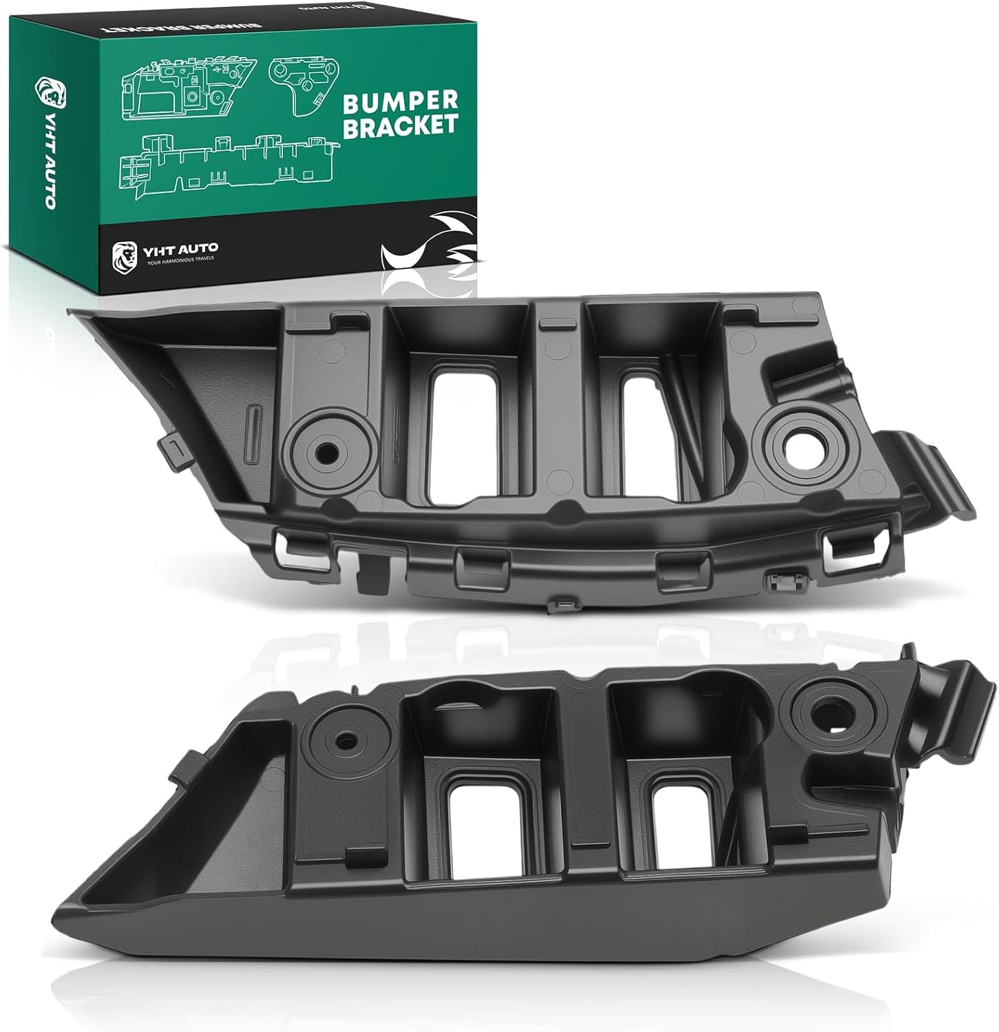 YHTAUTO Front Driver and Passenger Bumper Cover Support Compatible with Volkswagen Tiguan 2009-2011 Sport Utility, Bumper Bracket