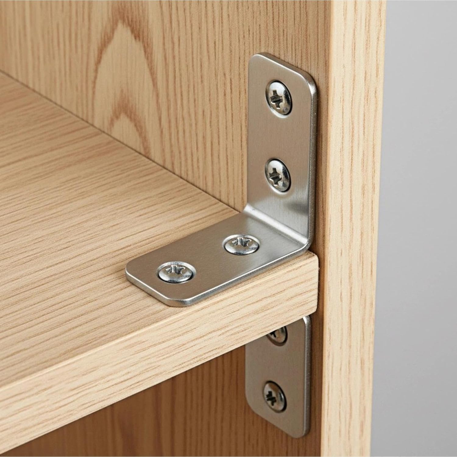 11 Pcs Right Angle Brackets with 44 Screws, L Shaped 90 Degree Heavy Duty Metal Corner Brace for Wood Shelving Furniture Fixation (1.18x0.5 inch)