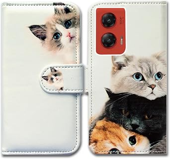 Bcov Case for Moto G Stylus 5G 2024,Cute Brown Cat Leather Flip Phone Case Wallet Cover with Card Slot Holder Kickstand for Motorola Moto G Stylus 5G 2024