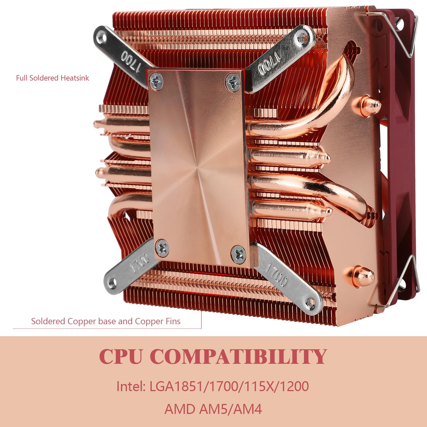 Thermalright TR AXP90-X53 Full Low Profile CPU Cooler ITX, with 92mm TL-9015R Slim PWM Fan ITX CPU Cooler, AGHP Technology, 53mm Height,for AMD AM4 AM5/Intel 1700/1150/1151/1200(AXP90 X53 Full)