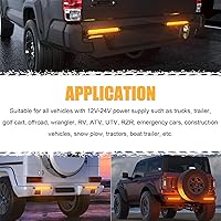 Vista 3 de PSEQT 10" 15 LED Trailer Turn Tail Light Bar - Amber Sequential Signal Marker Assembly With Identification Clearance Strip - Waterproof for