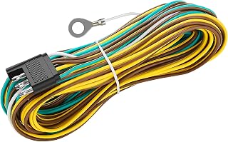 25ft Trailer Wire,Trailer Wiring Harness Kit 4 Flat Extension Connector，4 Pin Flat Wishbond Trailer Wiring 18 Gauge