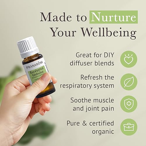 Miniatura 5 de Pranarom Aceite esencial de eucalipto globulus orgánico certificado por USDA (1.0 fl oz), 100% puro de grado terapéutico sin diluir de Portugal para