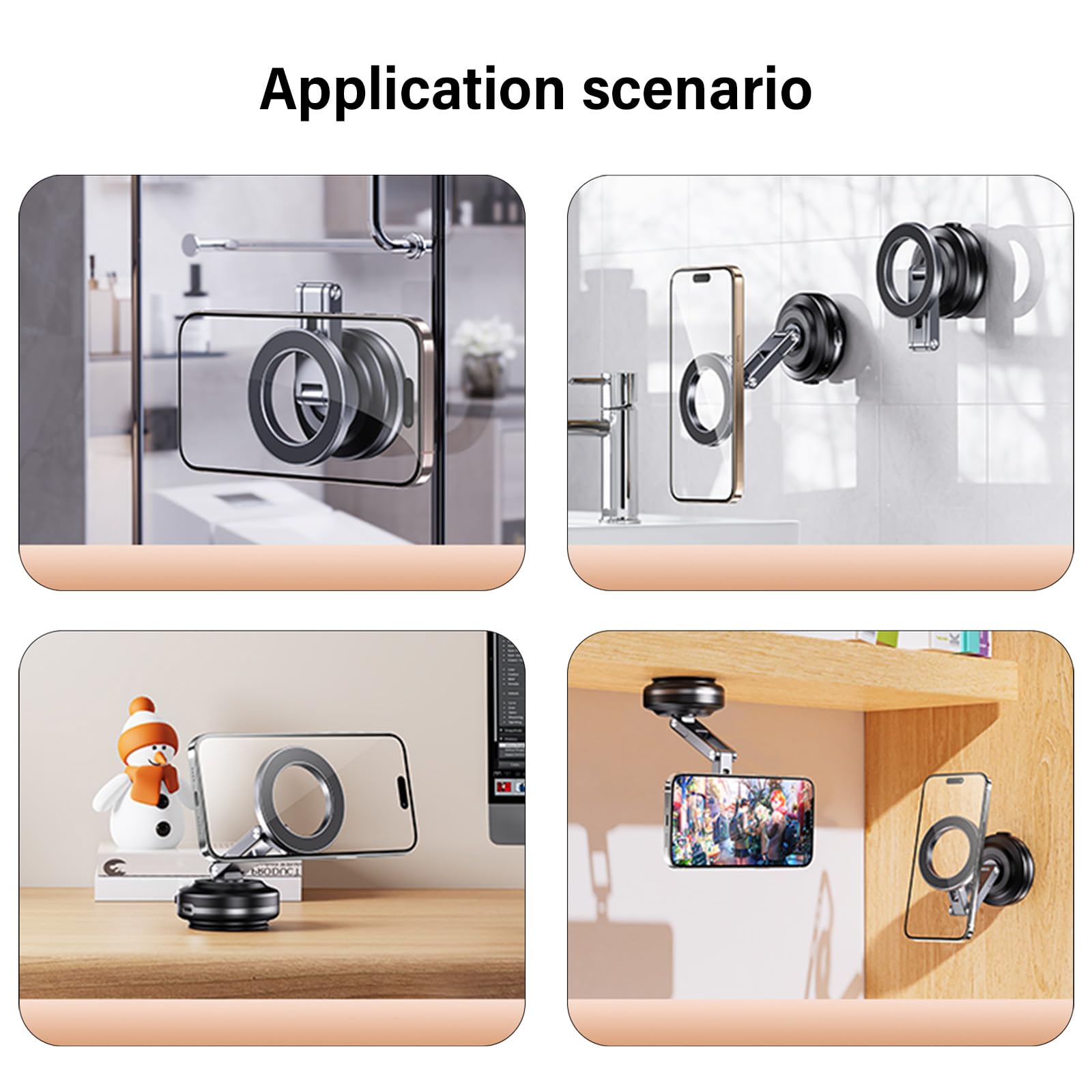 Staffa Supporto Magnetica per Montaggio Smartphone Parabrezza con Aspirazione A Vuoto Ruotabile A 360 Gradi Videochiamate Navigazione Supporto Telefono Auto