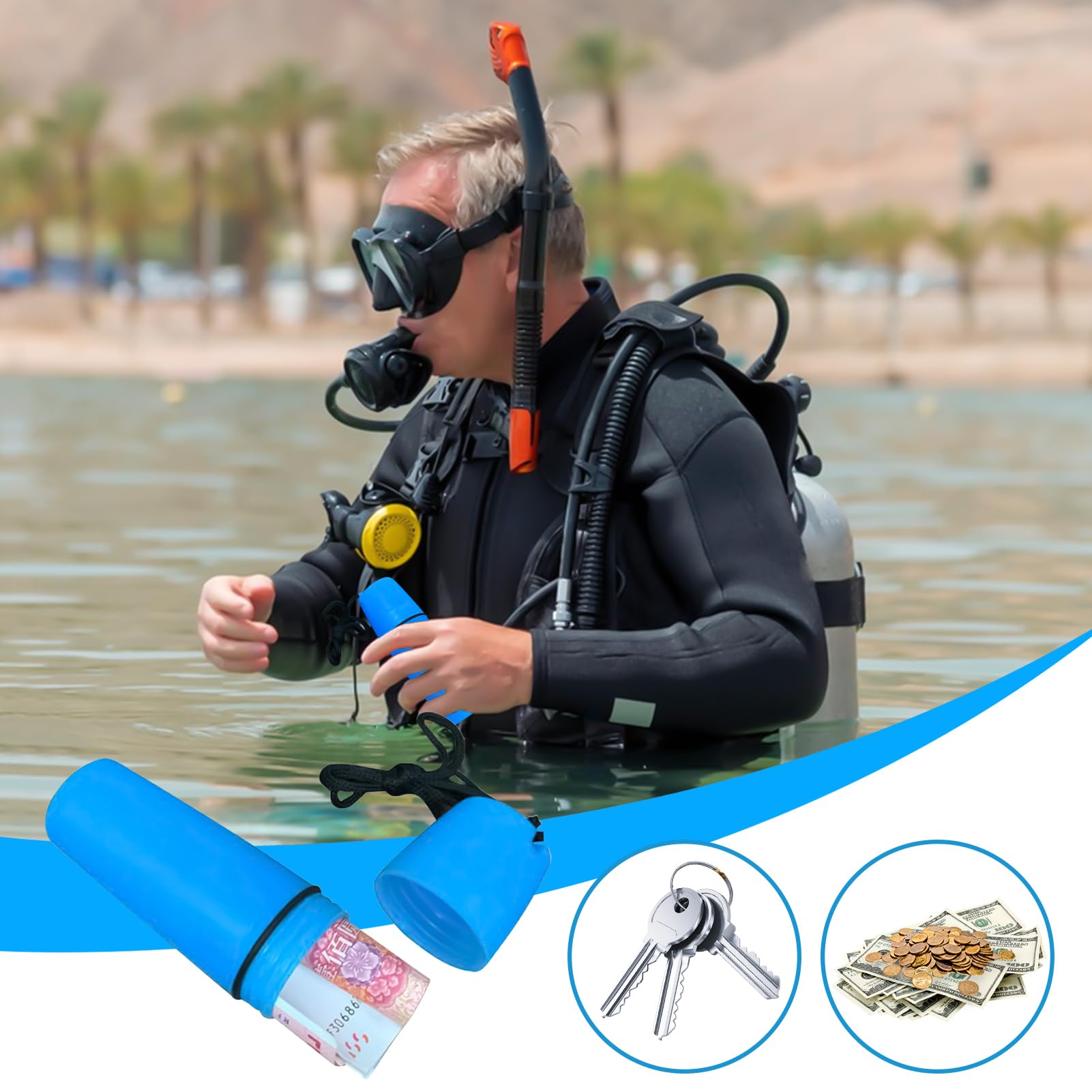 Dry Box impermeabile | Scatola impermeabile galleggiante per kayak, custodia a portafoglio con cordino portatile per viaggi, rafting, barca e pesca