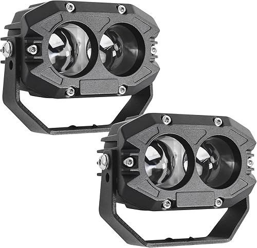BraveWAY Luces LED de 4 pulgadas de 80 W 9600 LM haz de punto blanco todo terreno para trabajo conducción de camión camioneta motocicleta SUV ATV