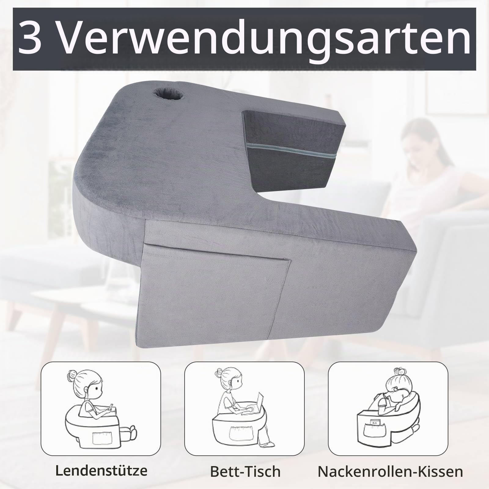 Gaming-Kissen für Lap-Desk stabil,Gaming sitzen im Bett, weiche Lap-Desk-Kissen für Erwachsene, gemütliche Lounge Lap-Kissen, Lap-Kissen zum Lesen