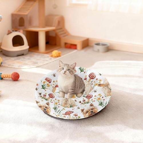 Miniatura 3 de Sweet Yorkshire Terrier Dogs Realistic Style Anti-Slip Pet Dog Beds fluffier Orthopedic Dog Bed for Medium Size Pets Supplies Camas para mascotas