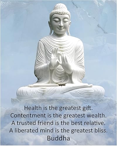 Health Is the Greatest Gift - Buddha Spiritual Inspirational Wall Art, Buddhism Positive Affirmations Wall Decor Print For Home Decor, Living Room
