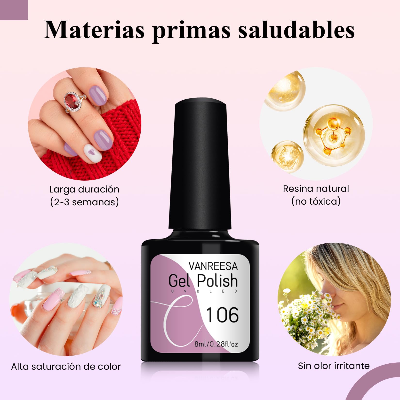 VANREESA 15 Colores Uñas Semipermanentes Kit Completo, Kit Uñas Semipermanentes con Lámpara UV 36W, Set Manicura con Base Top Mate Coat, Regalos para Principiante