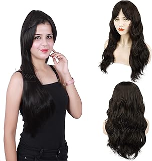 SkyHair Premium Japanese Kanekalon Synthetic Technology Hair Wig for Women with Natural-Looking Bangs – Undetectable, Real... Price In India