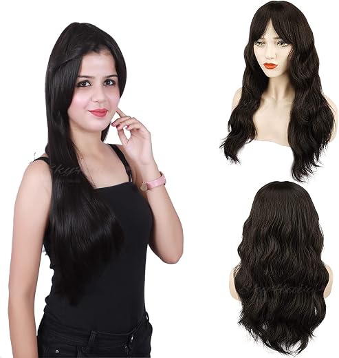 SkyHair Premium Japanese Kanekalon Synthetic Technology Hair Wig for Women with Natural-Looking Bangs – Undetectable, Real...