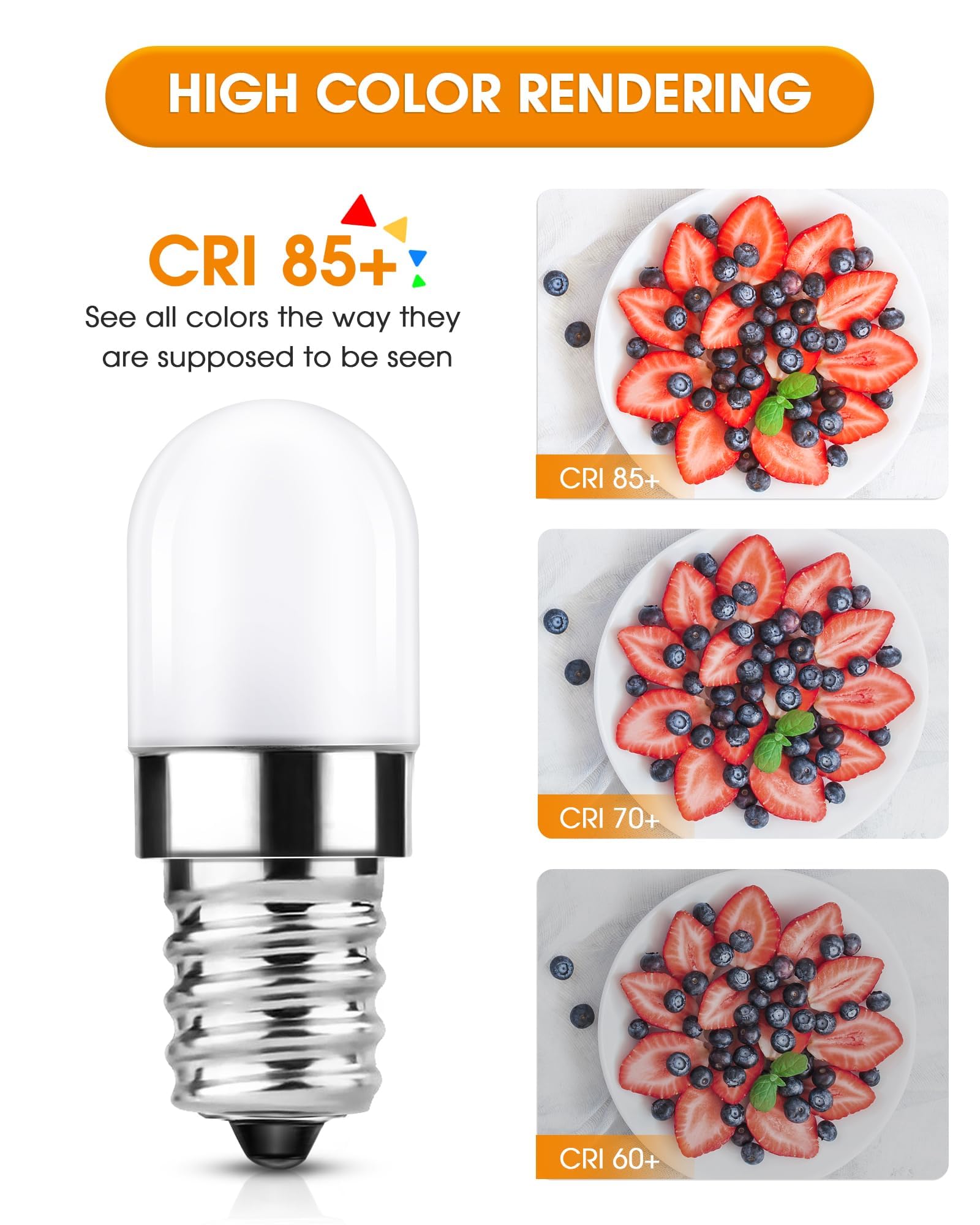 LED Fridge Bulb E14, 1.5W SES E14 Small Edison Screw Bulbs 15W Equivalent, 2700K Warm White - Image 3