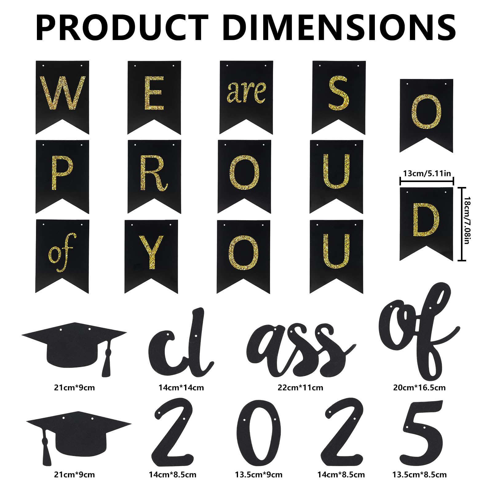 Abschluss-Deko-Set 2025 – Banner „We Are So Proud“ & „Class Of 2025“ Mit Schnur – 3 M