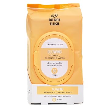 Global Beauty Care Vitamin C Makeup Remover Glowing Facial Cleansing Wipes