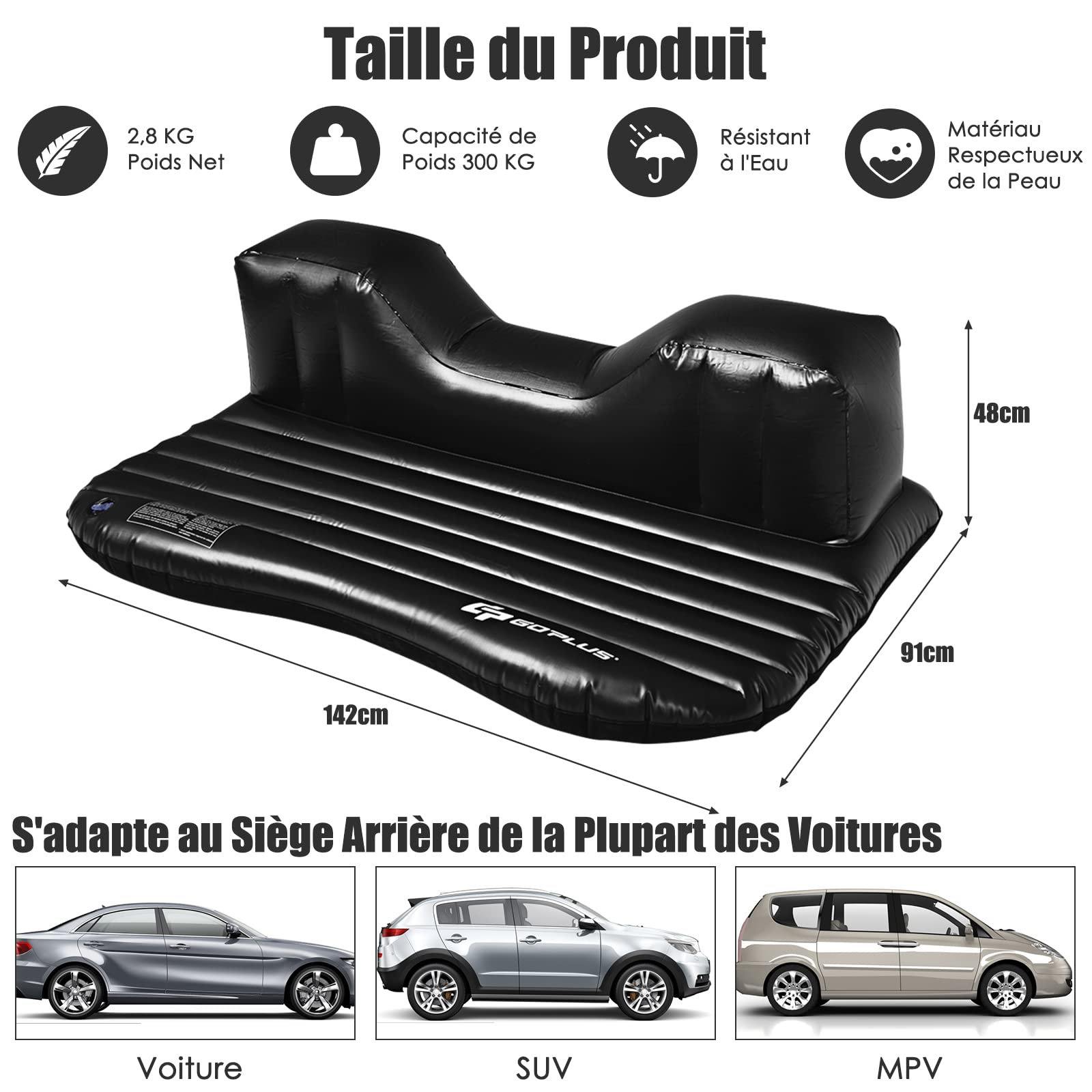 Matelas Voiture, Matelas Gonflable Voiture Pour SUV Floconné Avec Pompe