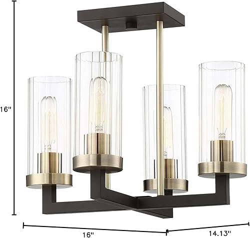 Miniatura 4 de Minka Lavery Lámpara de techo semiempotrada 3049-560 Ainsley Court, 4 luces 240 vatios, bronce