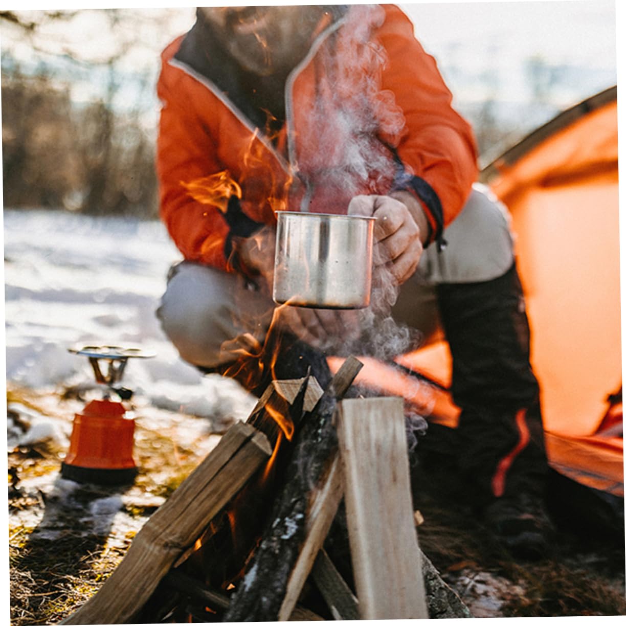 Abaodam Cuisine De Camping Portable Kit De Casseroles pour Randonnée Couvercles Et Tasses Inclus Compatible Feu