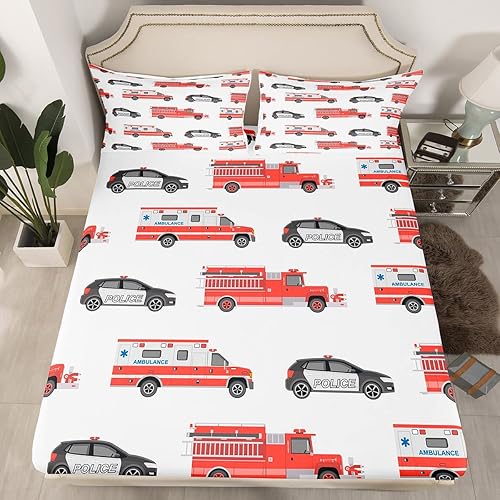 Miniatura 10 de Feelyou Juego de sábanas de dibujos animados para automóvil, juego de sábanas de tren para niños y niñas, Choo-Choo, ferrocarril, caminos, sábanas