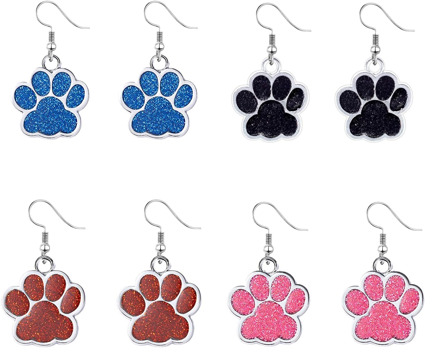 Cute Cat Dog Paw Style Dangle Drop Earrings Lovely Cat Dogs Footprint Fashion Earrings Charm Animal Feet Claw Jewelry for Women Pet Enthusiasts