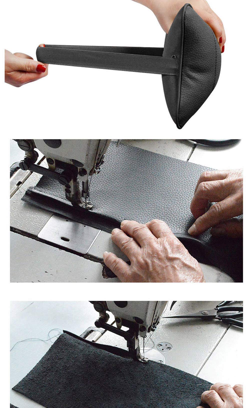 Almohadas para el cuello de coche de ambos lados de piel sintética, 2 piezas, para reposacabezas de la mayoría de los coches llenos de fibra universal para coche (negro y rojo)