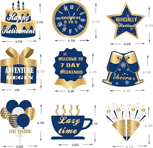 Miniatura 2 de WINPOGEE 9 piezas de decoración de feliz jubilación, centros de mesa de nido de abeja, suministros de fiesta, suministros de aventura de jubilación,