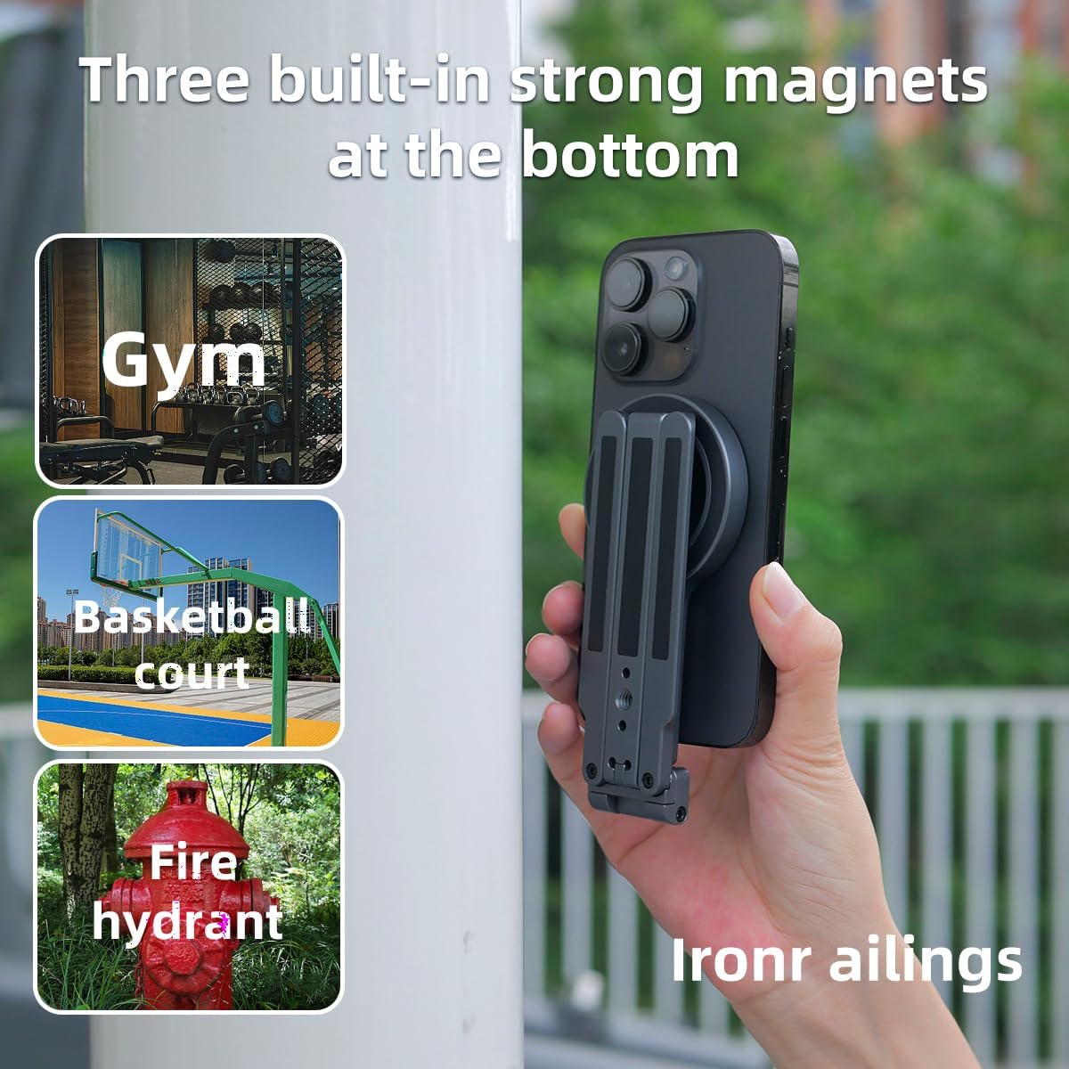 Dual Magnetic Phone Mount Magsafe Pocket Foldable Mini Tripod Magnetic Phone Holder for Smart Phone,All 3 Legs Magnetic,Gym Essentials,Magnetic Phone Mount Stand,Travel Selfie Stick Vlog Rig - Image 7