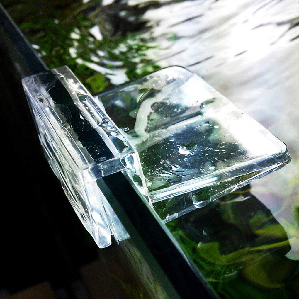 4 soportes de plástico transparente para acuario, cubierta de cristal, accesorios para acuario