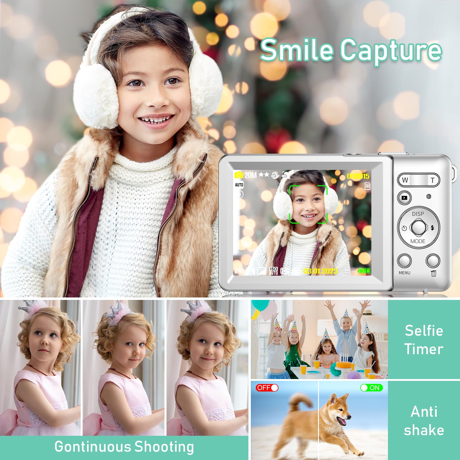 Appareil Photo Numérique Compact 4K - 48 MP, Zoom 18x, Écran 2.8" - Cadeau Idéal Pour Enfants Et Débutants