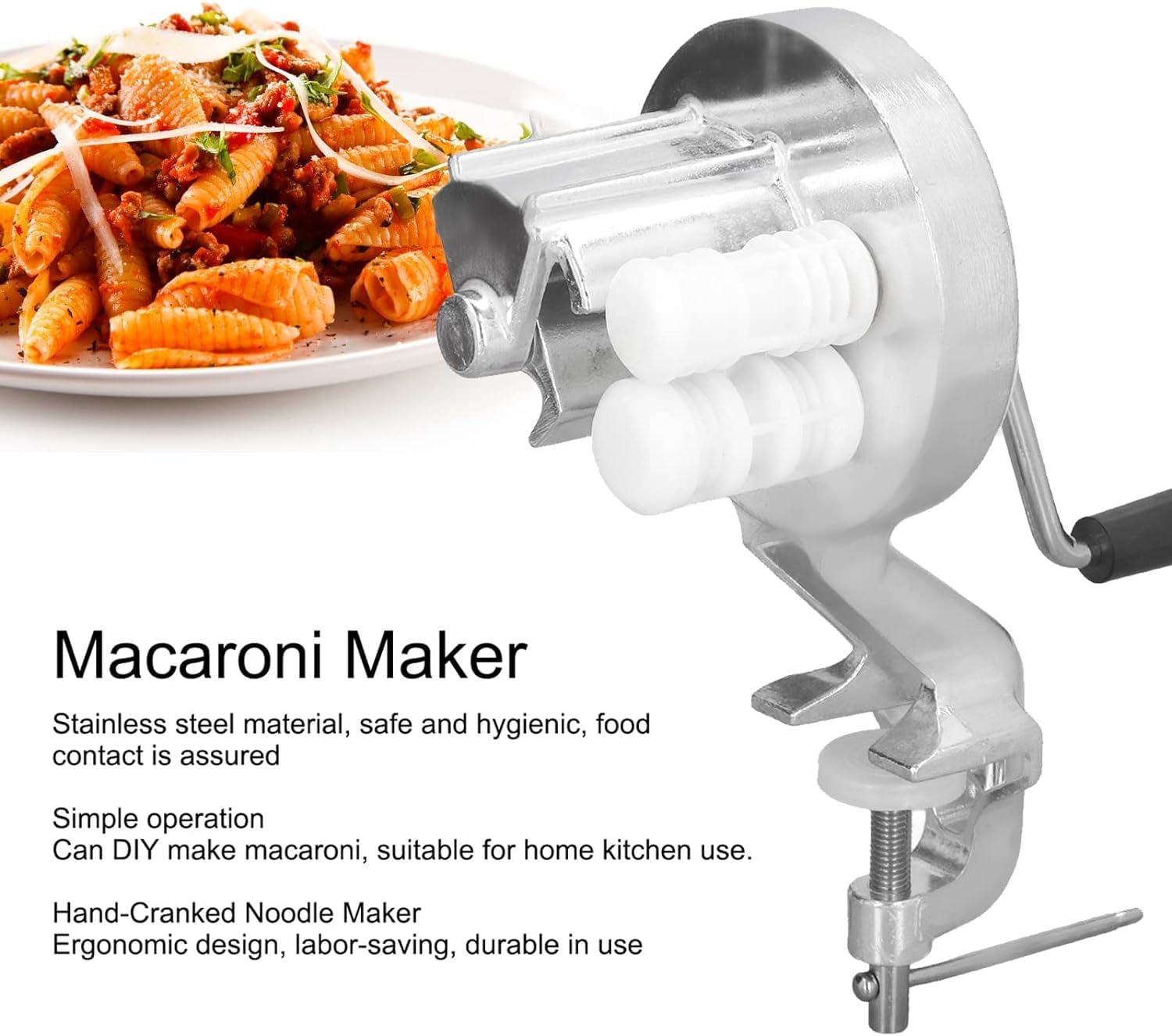 ZPSHYD La máquina Manual para Hacer macarrones, Haga Pasta Artesanal prensadora de Fideos Acero Inoxidable su Cocina macarrones