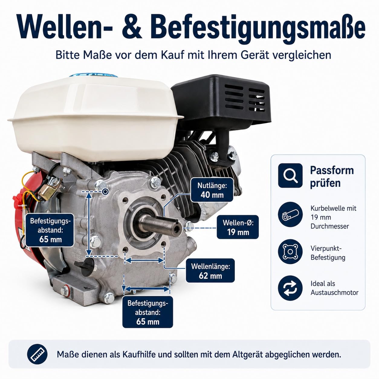 DeTec. 7 PS Benzinmotor 210 ccm 4-Takt OHV Austauschmotor