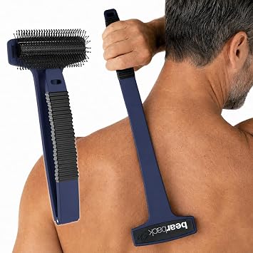 Bearback Back Scratcher for Men & Women - Long Reach Folding Handle, Skin-Safe Bristles - Extendable, Portable, Easy to Clean - Designed by a USA Small Business