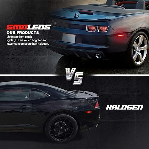Miniatura 3 de RUXIFEY Luces LED de marcador lateral con lente ahumada, reflectores compatibles con Camaro rojo 2010 a 2015, paquete de 2