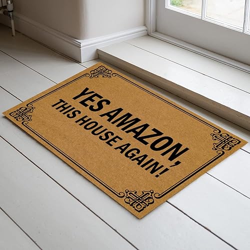Miniatura 4 de Jec&Smis Felpudo con texto en inglés Yes Tienda, This House Again!, tapete de bienvenida para puerta delantera, interior y exterior, tapete