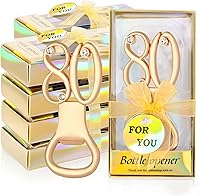 Vista 11 de 24 abrebotellas doradas con 65 abrebotellas para fiestas de cumpleaños 65, decoraciones de diamantes de imitación para bodas, aniversarios, regalos